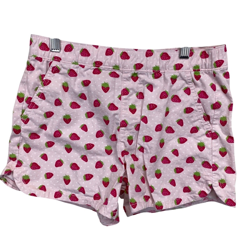 Lincoln Outfitters Girls Youth Shorts Size 14 Pink Strawberry Print Cotton Blend
